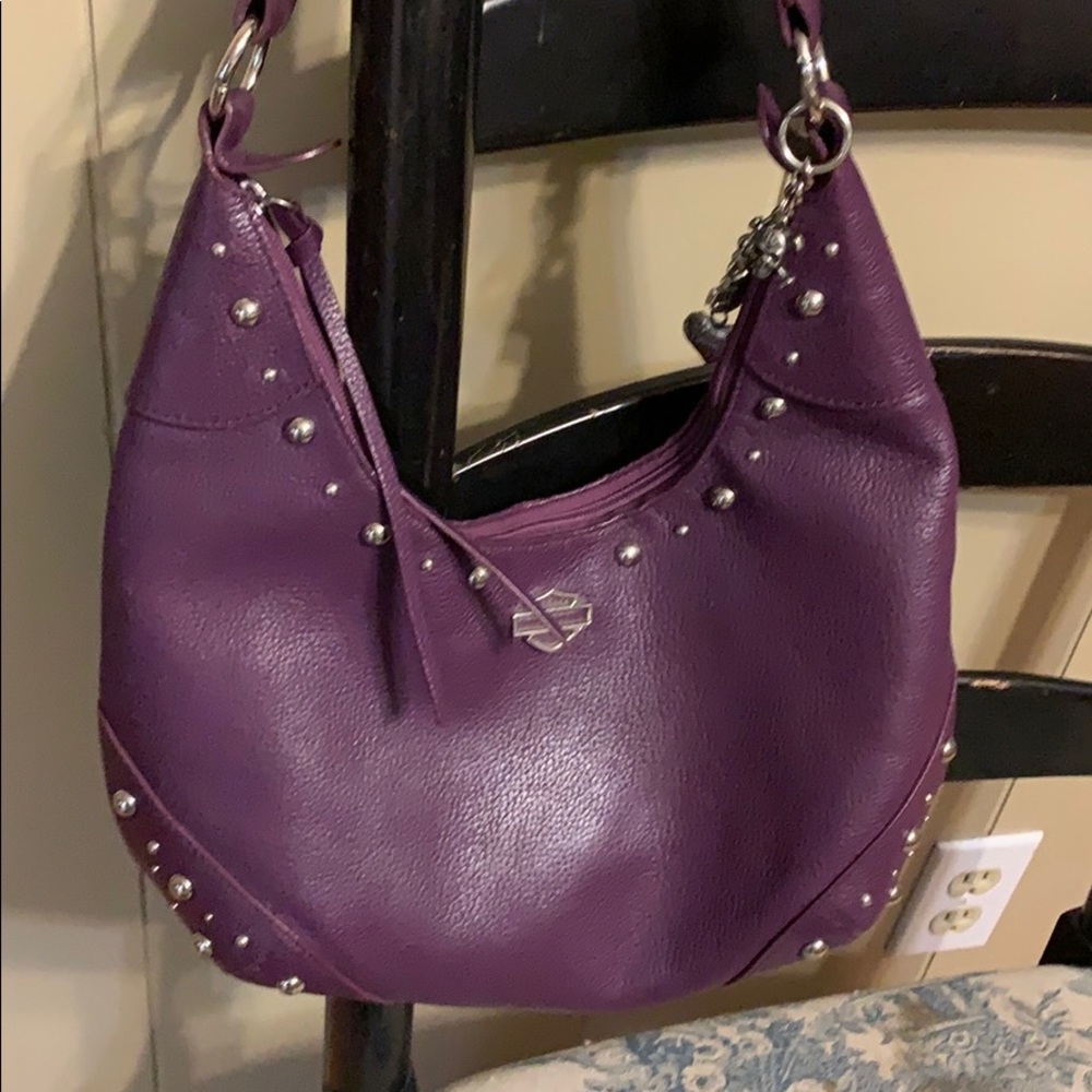 Leather Harley Davidson Hobo Style Purse